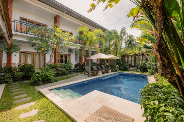 Swimming pool in the garden at Mag Canggu