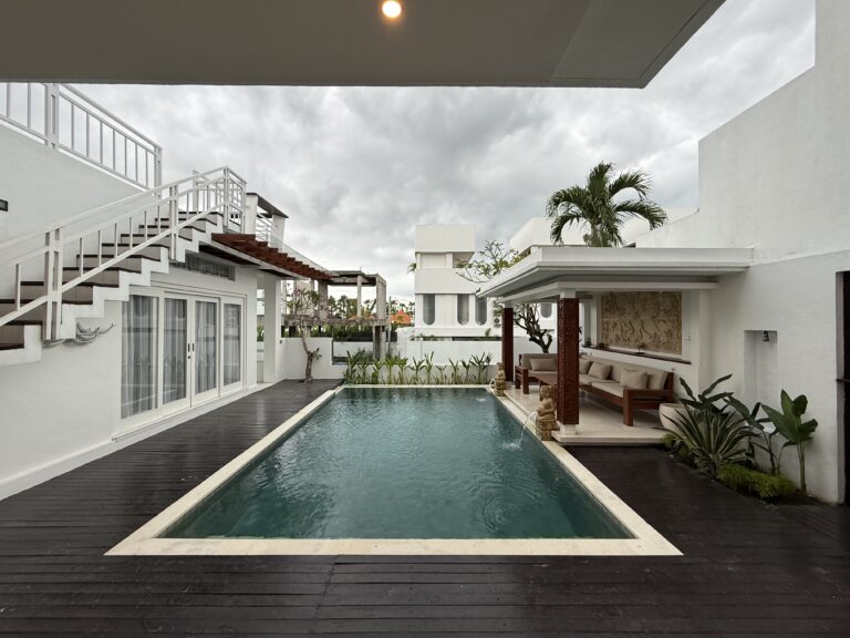 Private pool and villa seen from above at Panoramic Villa
